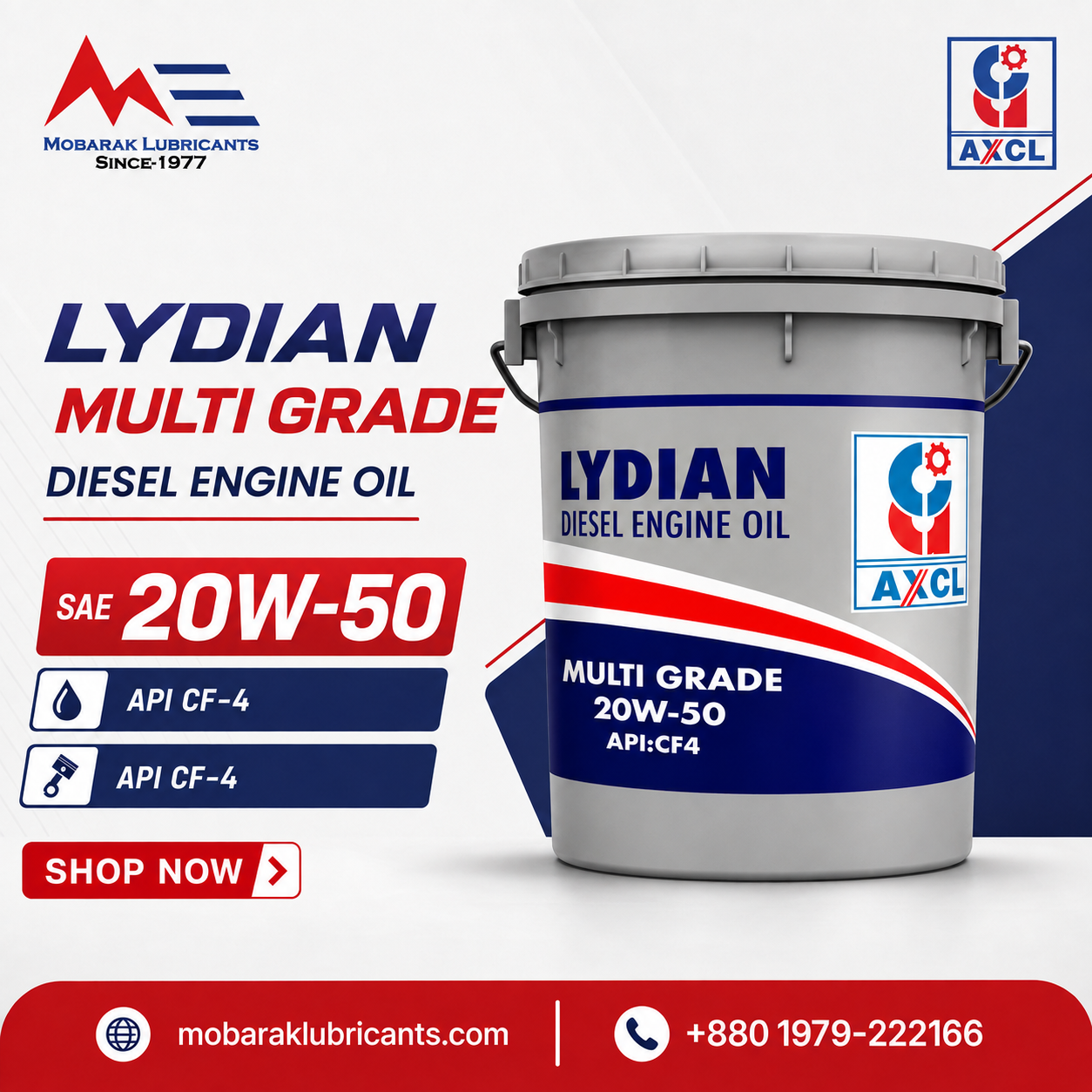 LYDIAN DIESEL ENGINE OIL 18 LTR Pail
