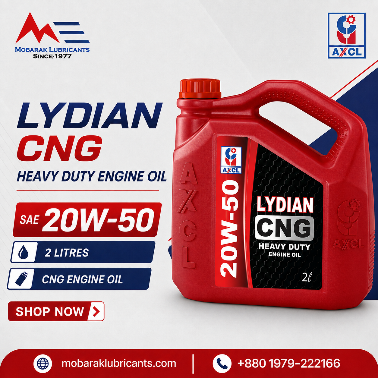 LYDIAN CNG ENGINE OIL 6x2 LTR