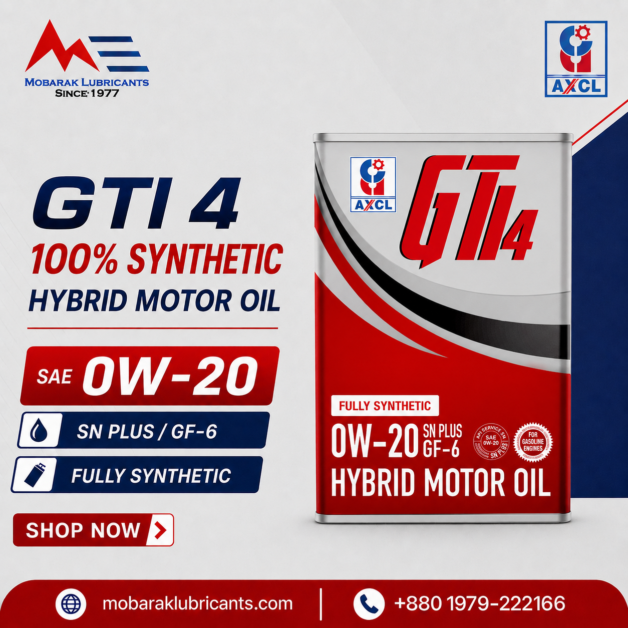 GTi4 100% Synthetic Motor Oil 0W20
