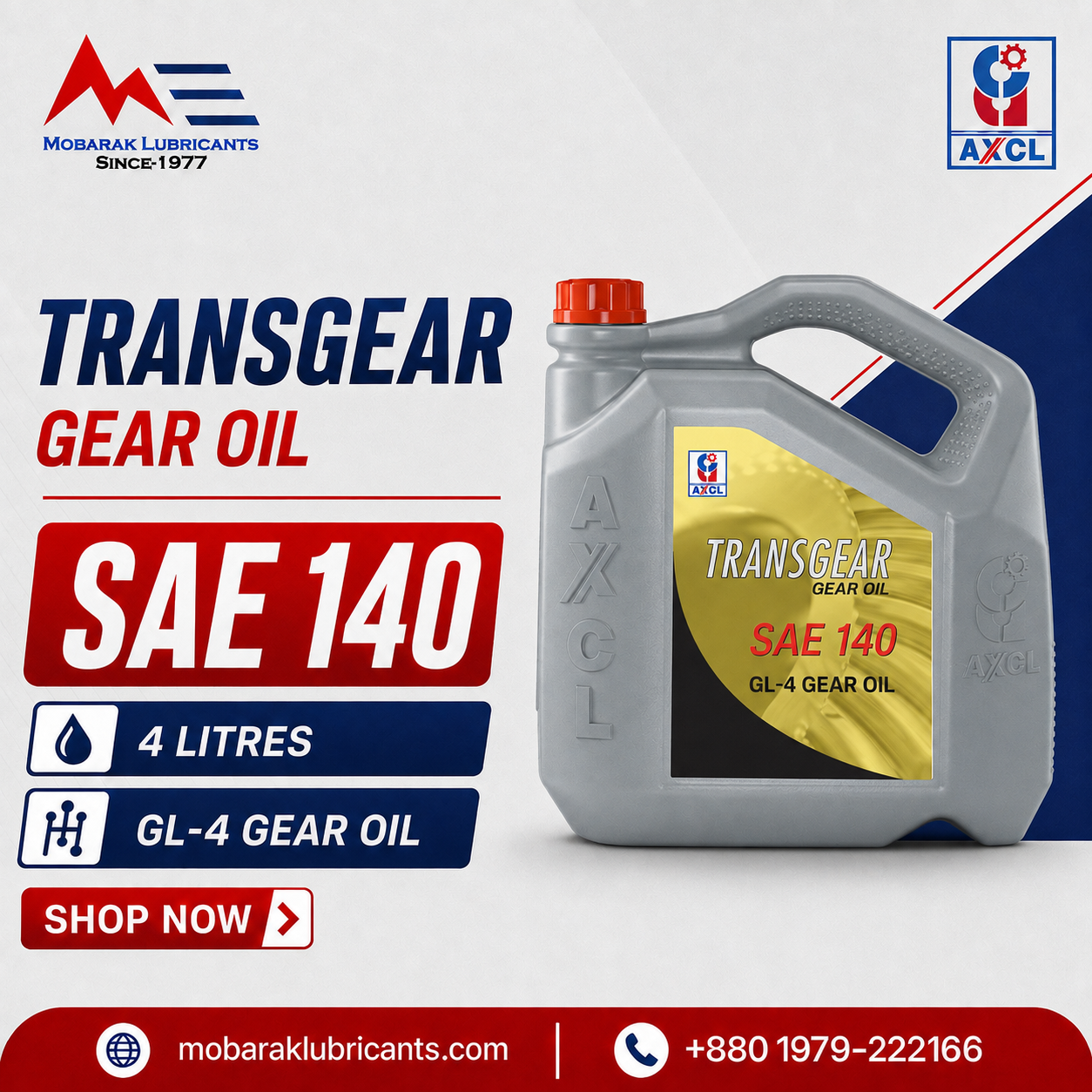 AXCL Transgear Oil SAE 140 GL4 4x4