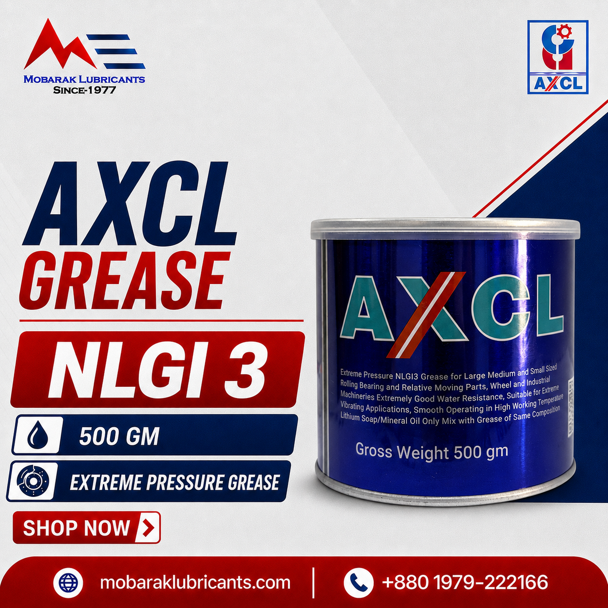 AXCL Grease Lithium Base MP3 24x500 GM