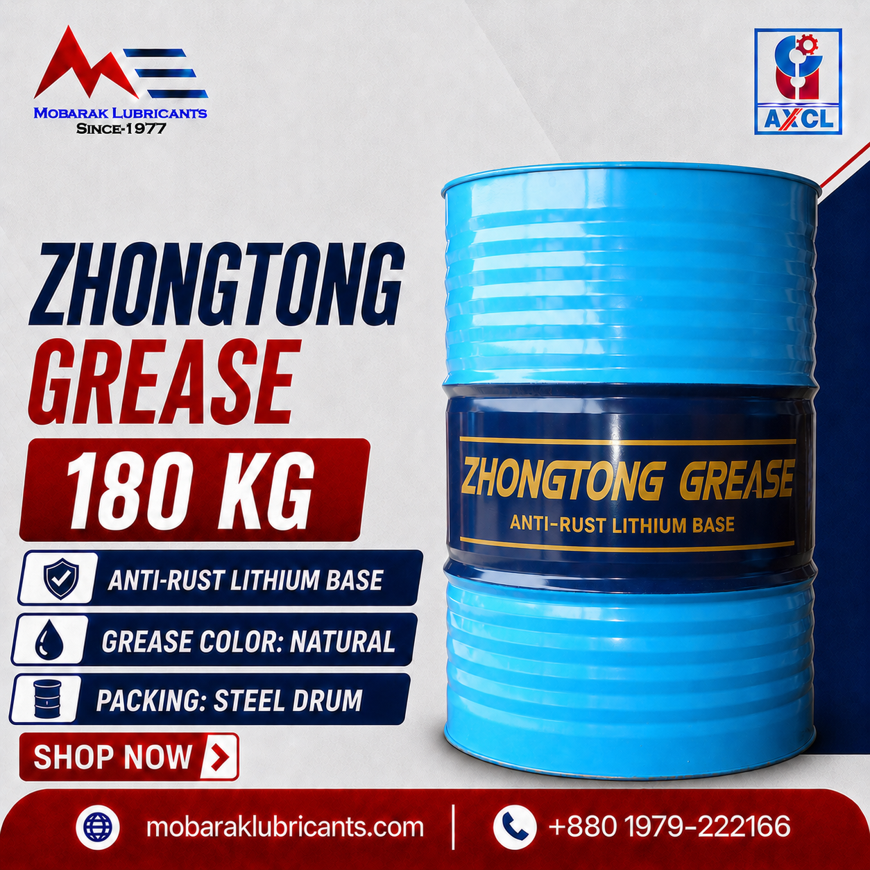 ZHONGTONG Grease MP3 Lithium Base 180 KG