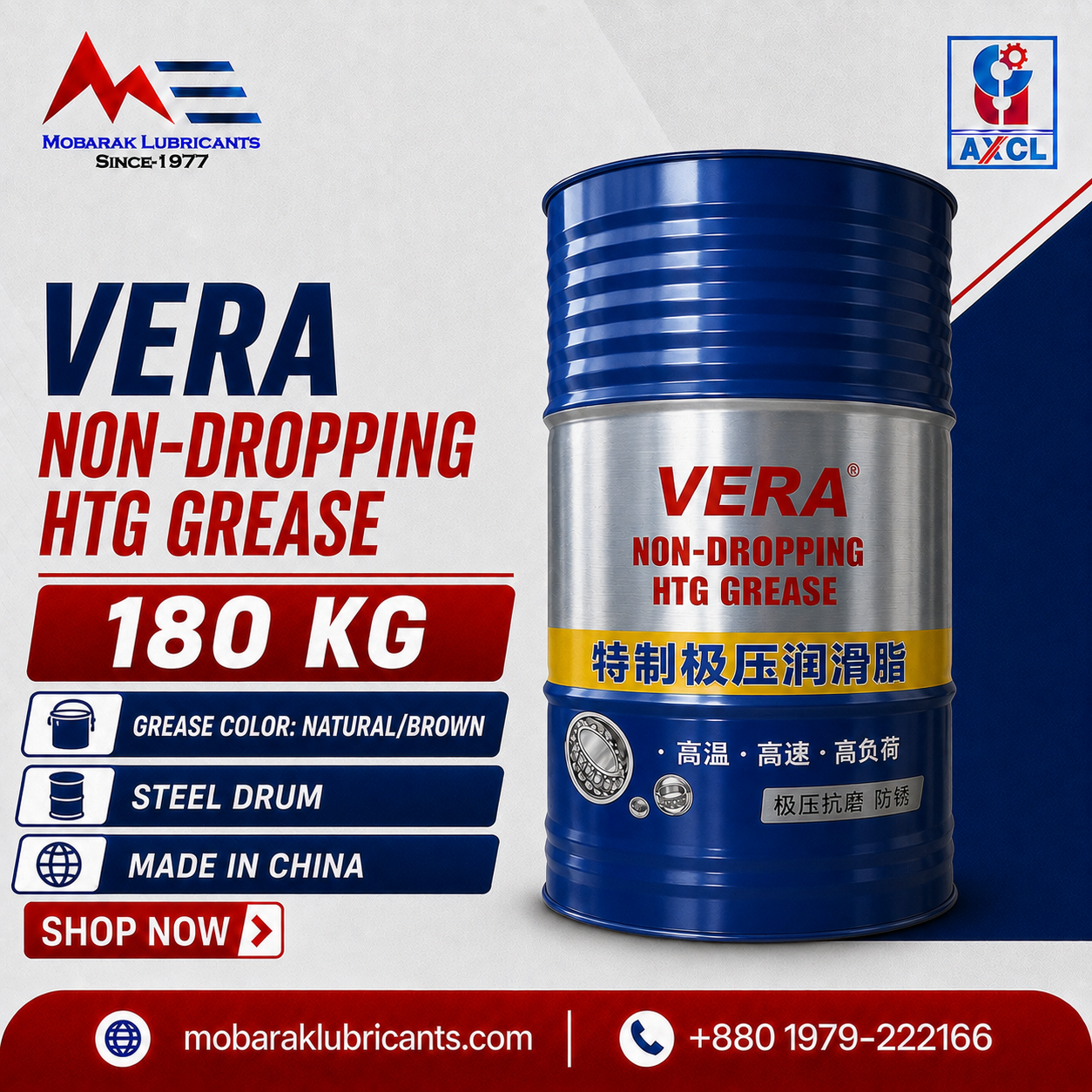 VERA Non-Dropping HTG Grease 180 KG