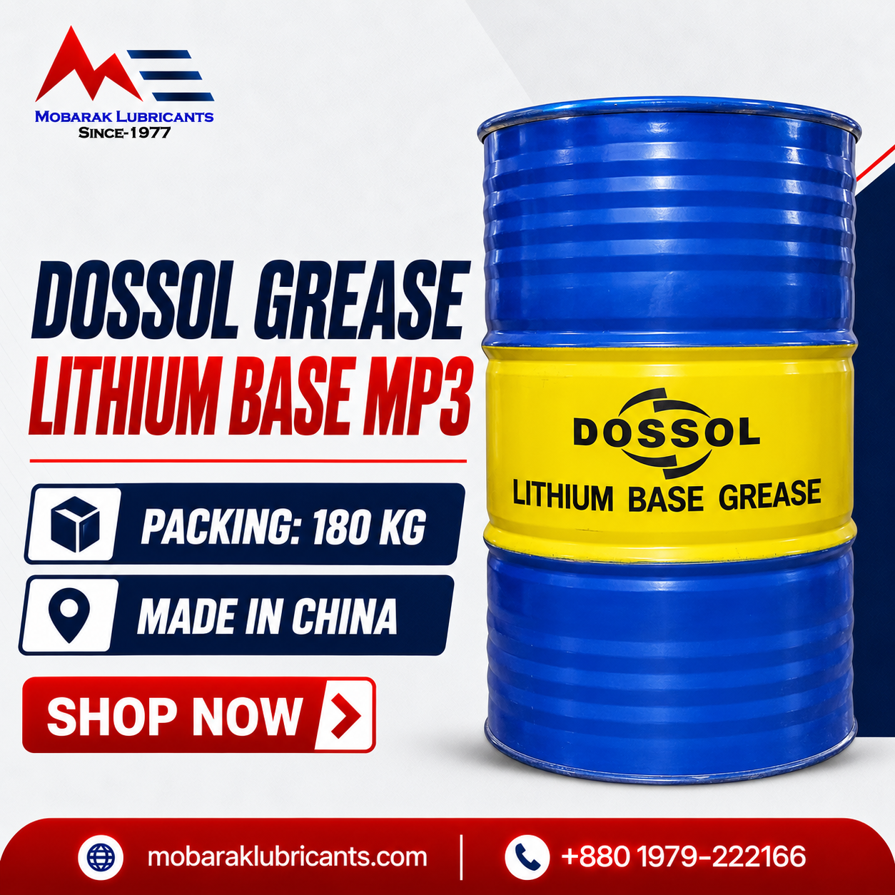 DOSSOL Grease Lithium Base MP3 180 KG